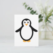 Penguin (zwart-wit) briefkaart (Staand voorkant)