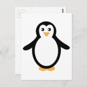 Penguin (zwart-wit) briefkaart (Voorkant / Achterkant)