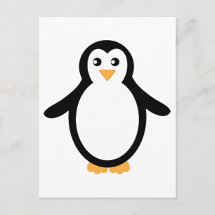 Penguin (zwart-wit) briefkaart