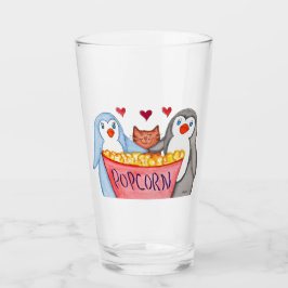 Penguins and Popcorn Glas