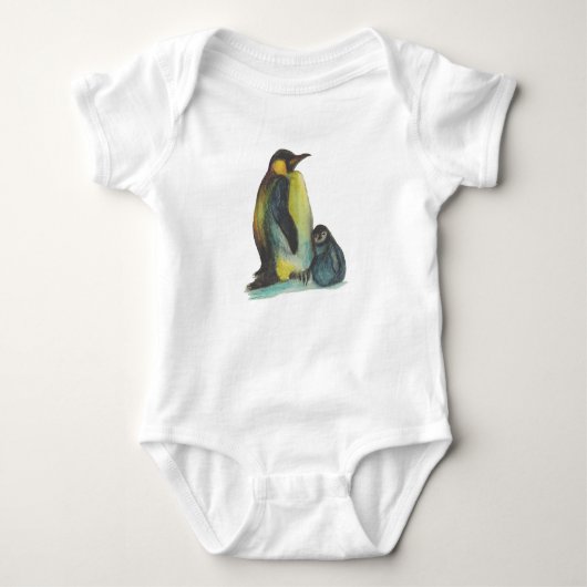 Penguins Baby Jersey Bodysuit, White Romper (Voorkant)