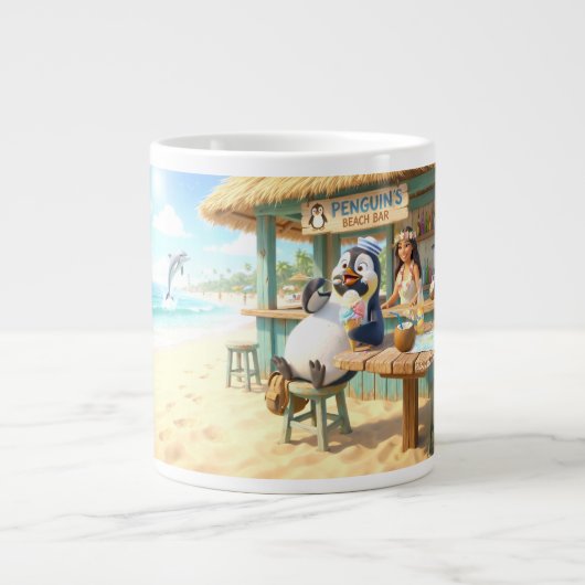 Penguin's Beach Bar Extra Grote Beker (Voorkant)