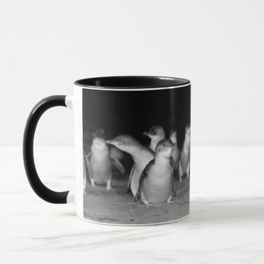 Penguins Black and White Photo Mok (Links)