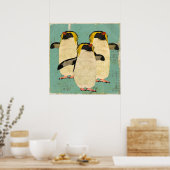 Penguins Blue Lagoon Art Poster (Keuken)