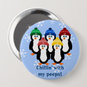 Penguins Chillin met mijn Peeps Winter Button (Voorkant /achterkant)