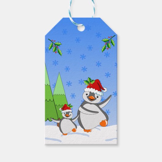 Penguins Christmas  Cadeaulabel (Voorkant)