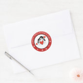 Penguins Coeurs Valentines autocollants (Enveloppe)