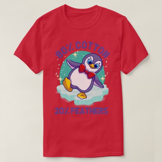 Penguins Cute Penguin 80 Cotton 20 Feathers T-shirt (Design voorkant)