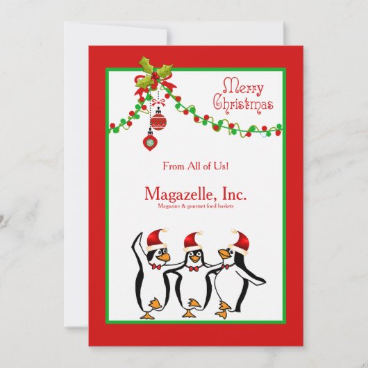 Penguins Dansende Holiday Card Feestdagenkaart (Voorkant)
