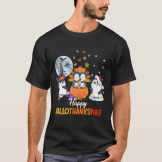 Penguins Halloween en Merry KerstHappy Hallo T-shirt