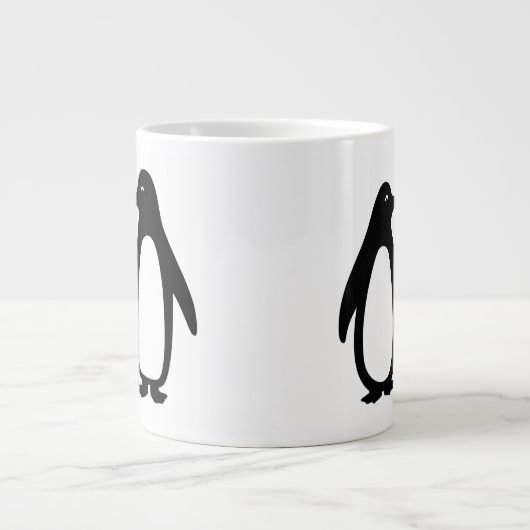 Penguins Holding Hands Cute Couple Extra Grote Beker (Voorkant)