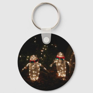 Penguins Holiday Light Display Sleutelhanger