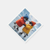 Penguins Ice Skating  Servet (Hoek)