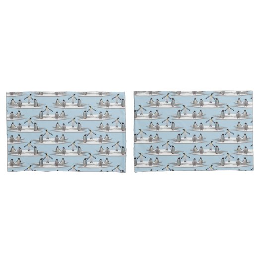 Penguins Iceberg Party Pillowcase (blauw/zeemacht) Kussensloop (Voorkant-Set)