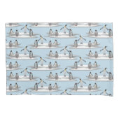 Penguins Iceberg Party Pillowcase (blauw/zeemacht) Kussensloop (Voorkant-Links)