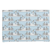 Penguins Iceberg Party Pillowcase (blauw/zeemacht) Kussensloop (Voorkant-Rechts)
