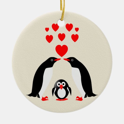 Penguins Keramisch Ornament (Voorkant)