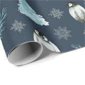 Penguins kerstpatroon cadeaupapier (Rol Hoek)