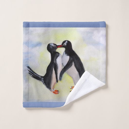 Penguins Kiss Bathroom Towel Set Bad Handdoek (Wasdoekje)