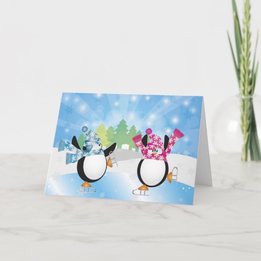 Penguins kunstschaatsen Kaart (Voorkant)