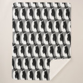 Penguins Pattern Gray Black White Sherpa Deken (Voorkant)