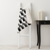 Penguins Pattern Gray Black White Sherpa Deken (In situ)