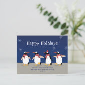 Penguins Red Scarf kerst Corporate Greeting Briefkaart (Staand voorkant)