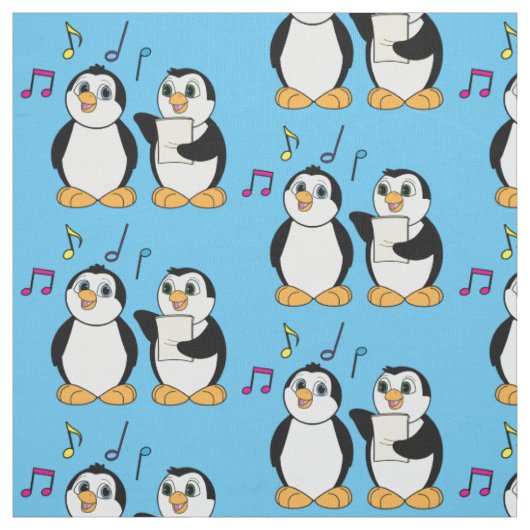 Penguins Singing Stof (Swatch)