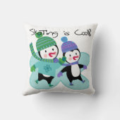 Penguins Skating is Cool Kussen (Achterkant)