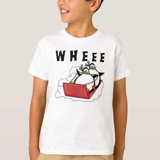 Penguins Sledding T-shirts (Voorkant)