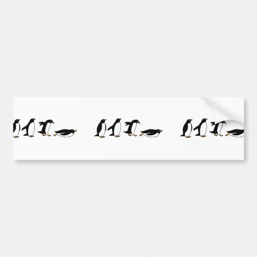 Penguins Sliding Bumpersticker (Voorkant)