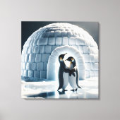 Penguins Slow Dancing beroemd gemaakt door Igloo Canvas Afdruk (Voorkant)