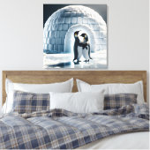 Penguins Slow Dancing beroemd gemaakt door Igloo Canvas Afdruk (Insitu (Slaapkamer))