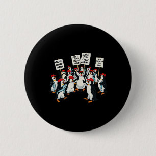 Penguins Tegen Tarief Grappig Penguin Anti-tarief Ronde Button 5,7 Cm