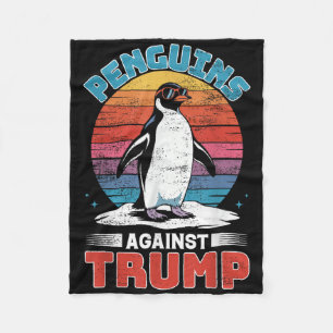 Penguins tegen Trump pinguïn flipt anti-TR op Fleece Deken