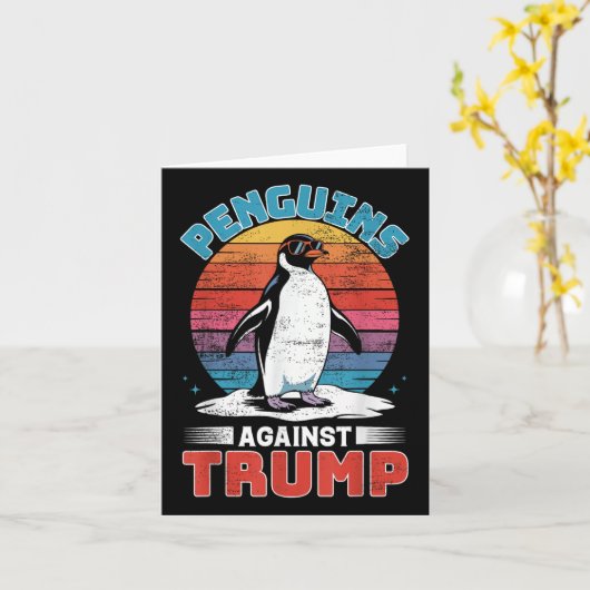 Penguins tegen Trump pinguïn flipt anti-TR op Kaart (Gele Bloem)