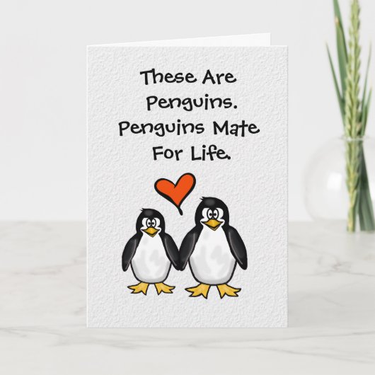 Penguins Valentijnsdag Card Kaart (Voorkant)