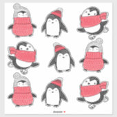 Penguins Winter Cute Snow Birds Sticker (Vel)