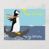 Pengy houdt van zeehondensurfen. briefkaart (Voorkant)