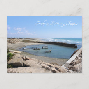 Penhors Harbour en Bay, Bretagne, Frankrijk Briefkaart