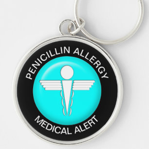 Penicillin Allergy Medical Alert - Button Sleutelh Sleutelhanger