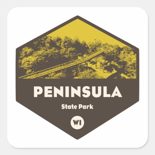 Peninsula State Park Wisconsin Vierkante Sticker (Voorkant)