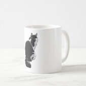 Pénitence Cat Back View Ink Art Mug (Devant droit)