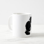 Pénitence Cat Back View Ink Art Mug (Devant gauche)