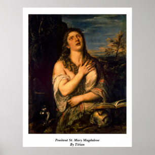 Penitent St. Mary Magdalene door Titiaan Poster