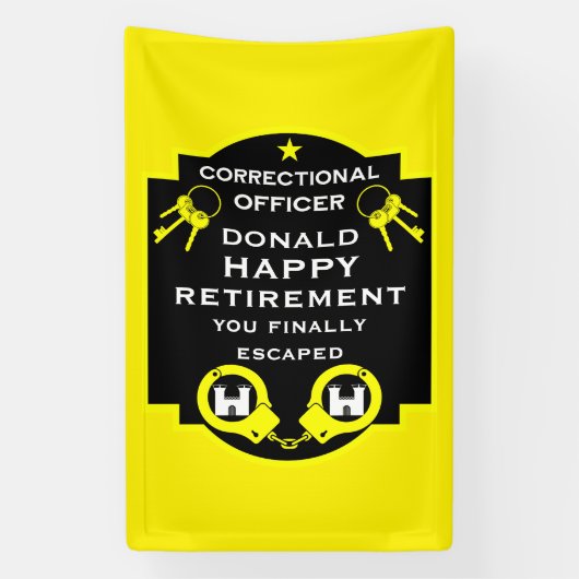 Penitentiaire correctionele ambtenaar pensioen spandoek (Verticaal)