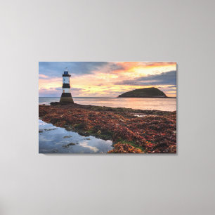 Penmon Lighthouse Sunrise Puffin Island Canvas Afdruk