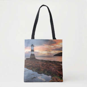 Penmon Lighthouse Sunrise Puffin Island Tote Bag