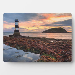 Penmon-vuurtoren zonsopgang Puffin Island Fotoplaat