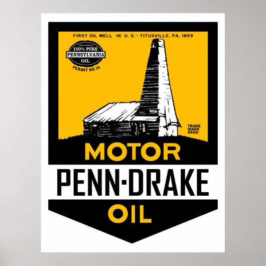  Penn Drake Motorolie-teken Poster (Voorkant)